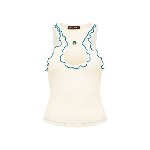 Siedres jeweled white tank top - Picture 2 of 4